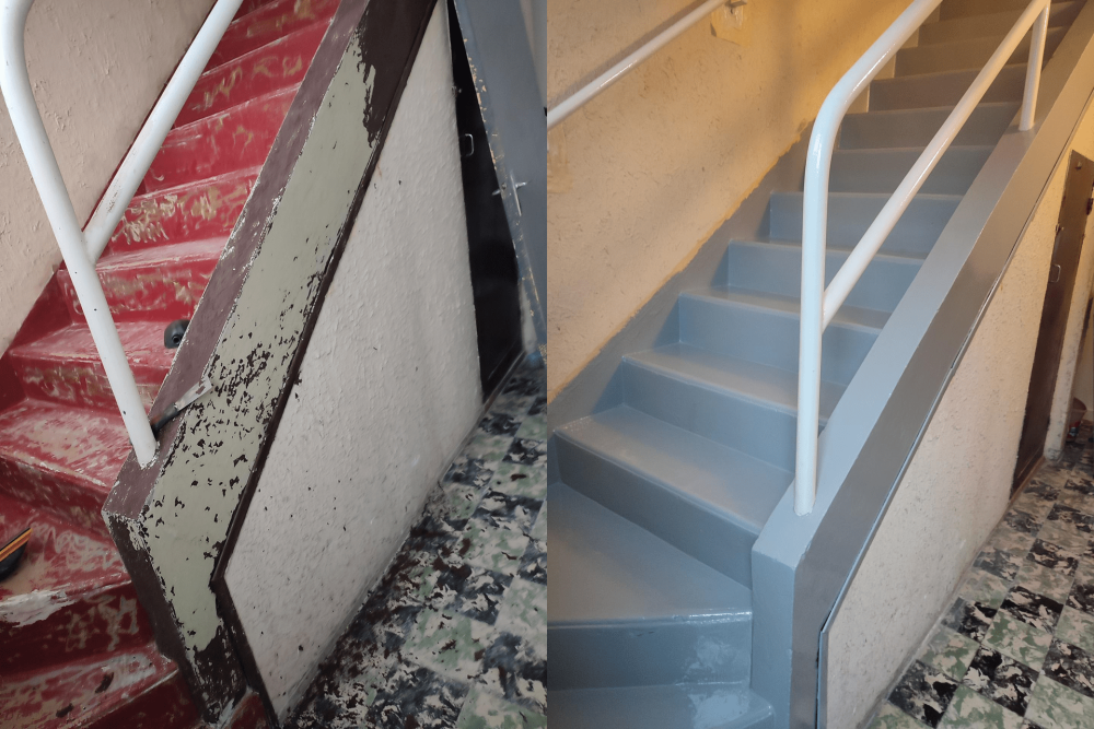Rénovation d'un escalier béton